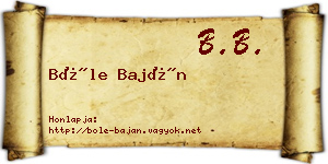 Bőle Baján névjegykártya